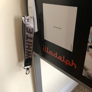 Off white keychain lanyard white industrial